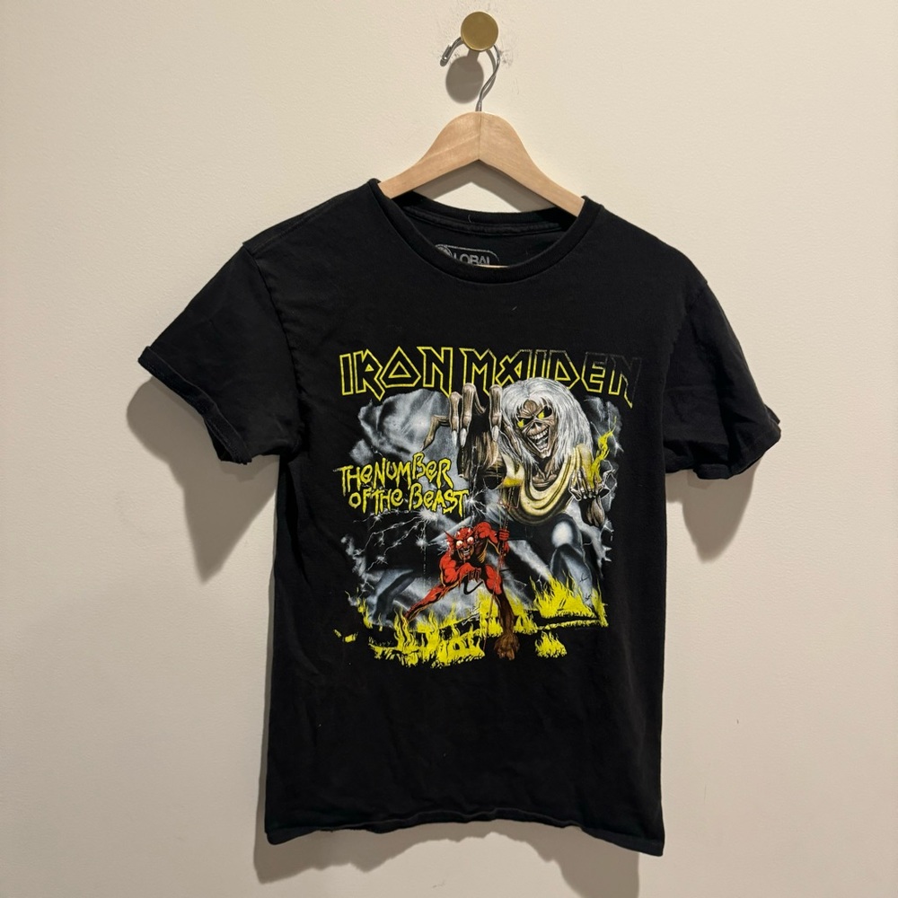 Global Iron Maiden the number of the beast black t shirt top